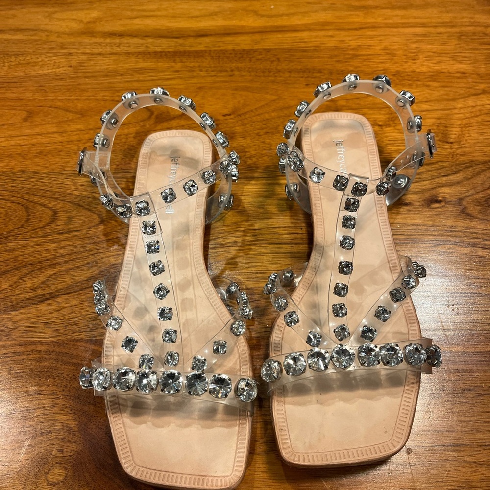 Jeffrey Campbell Clear Rhinestone Sandals
